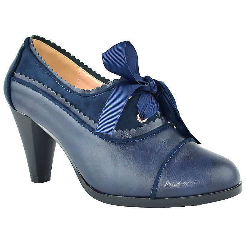 Navy Lace Up Pump