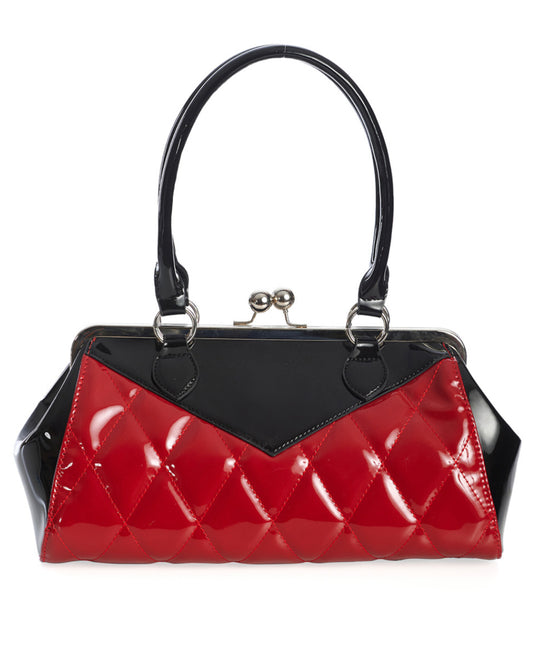 Kiss Lock Rockabilly Purse - Red and Black