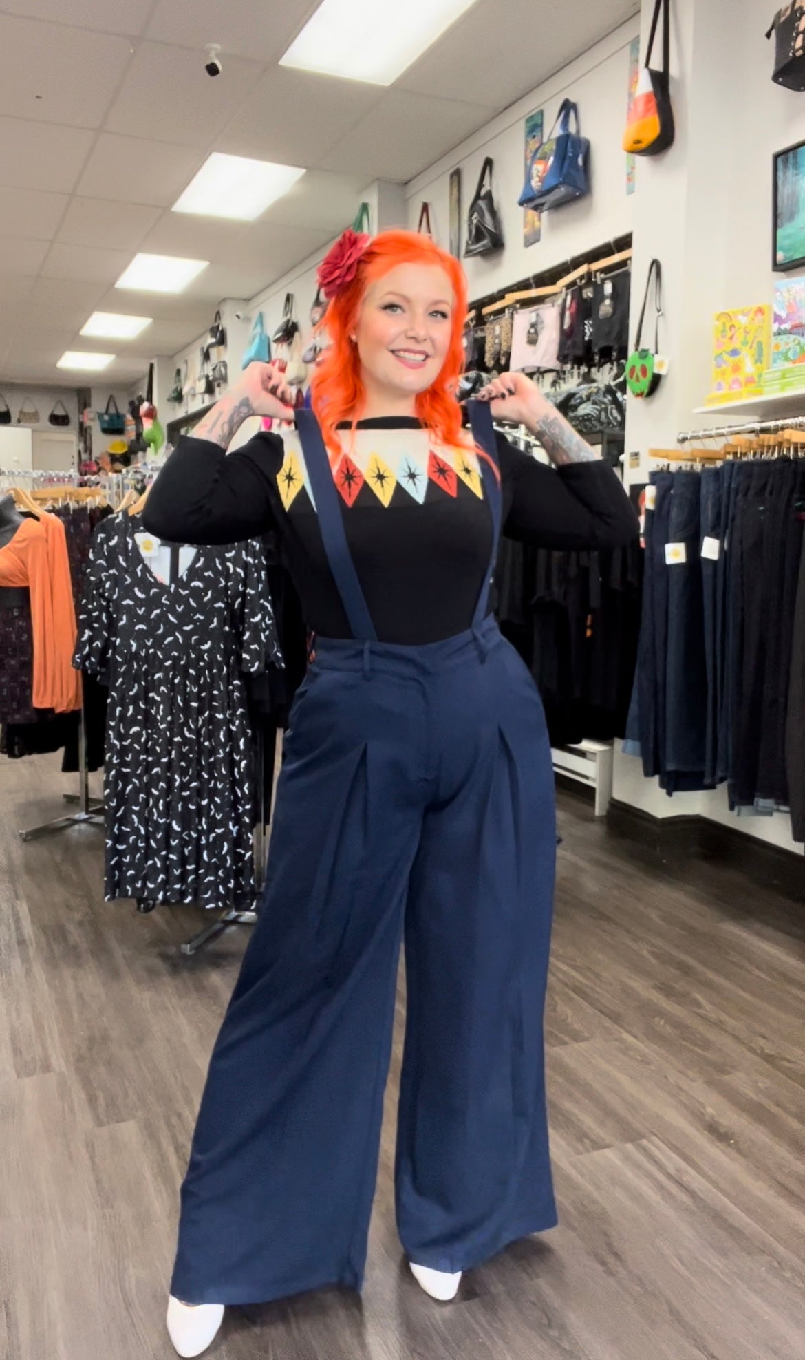 Navy Wide Leg Trouser