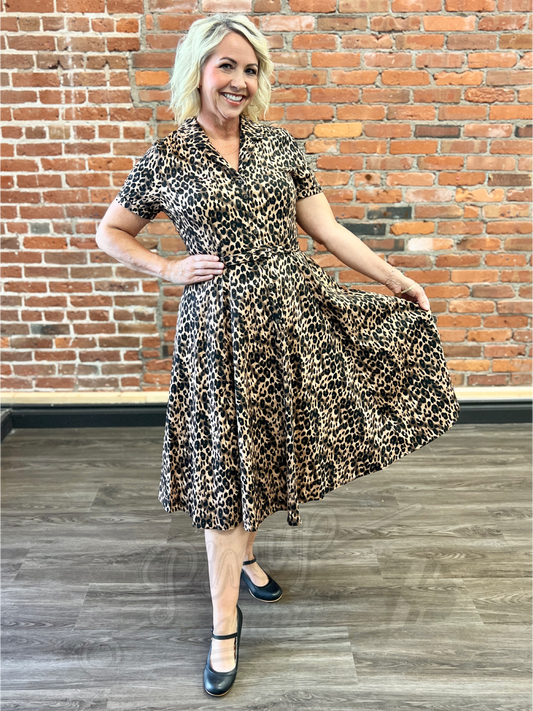 Leopard Print Shirt Dress