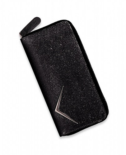 Black Glitter Zippered Wallet