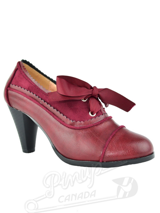 Burgundy Lace Up Pump