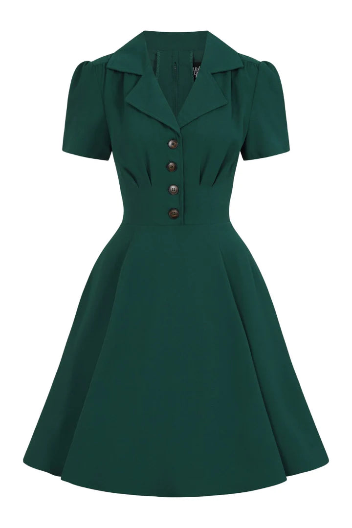 Forest Green 1940’s Day Dress