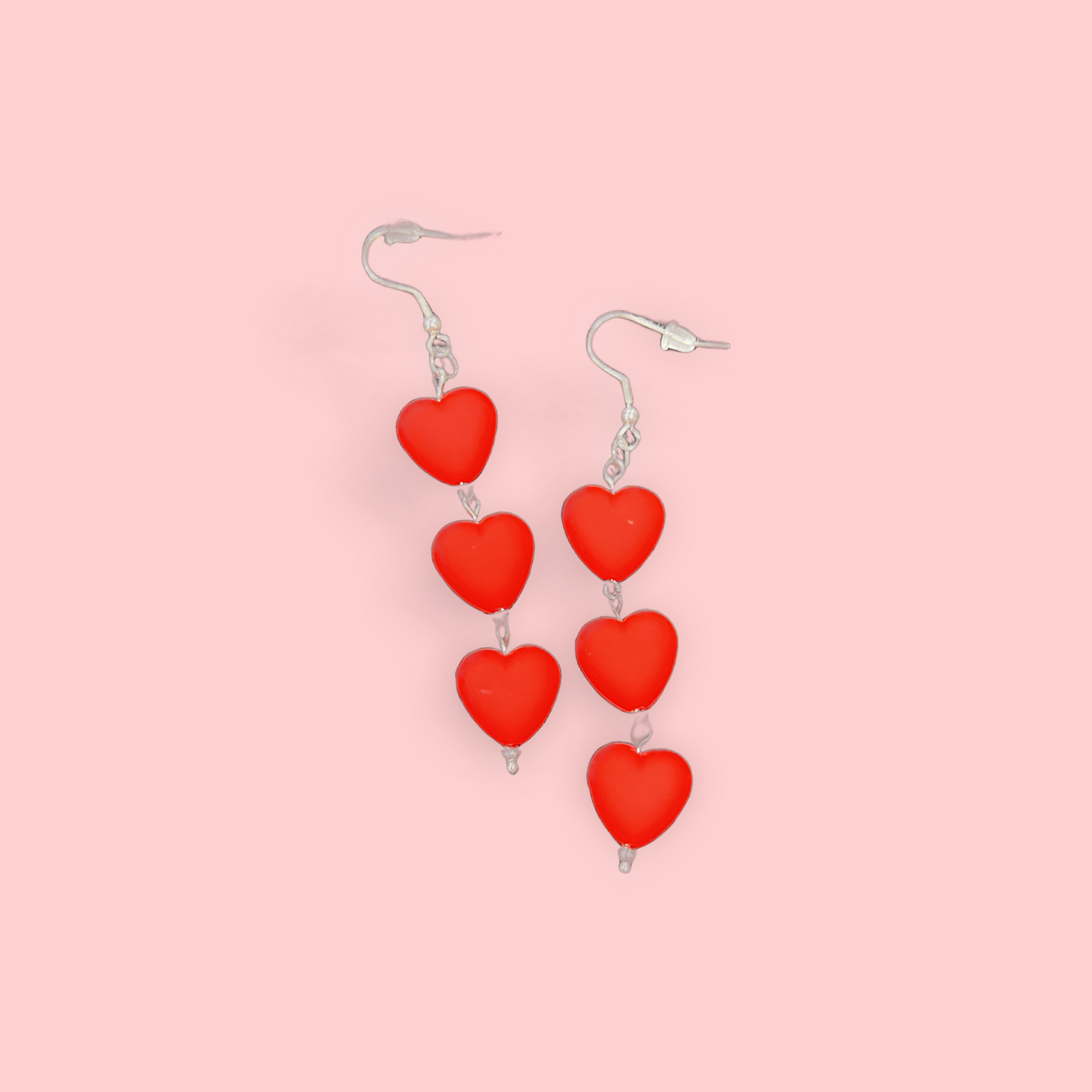 Triple Heart Drop Earrings