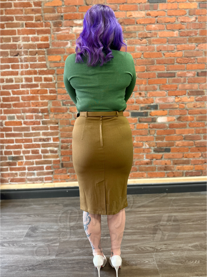 Vintage Belted Wiggle Skirt