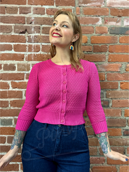 1950's Cozy Cardigan - Magenta