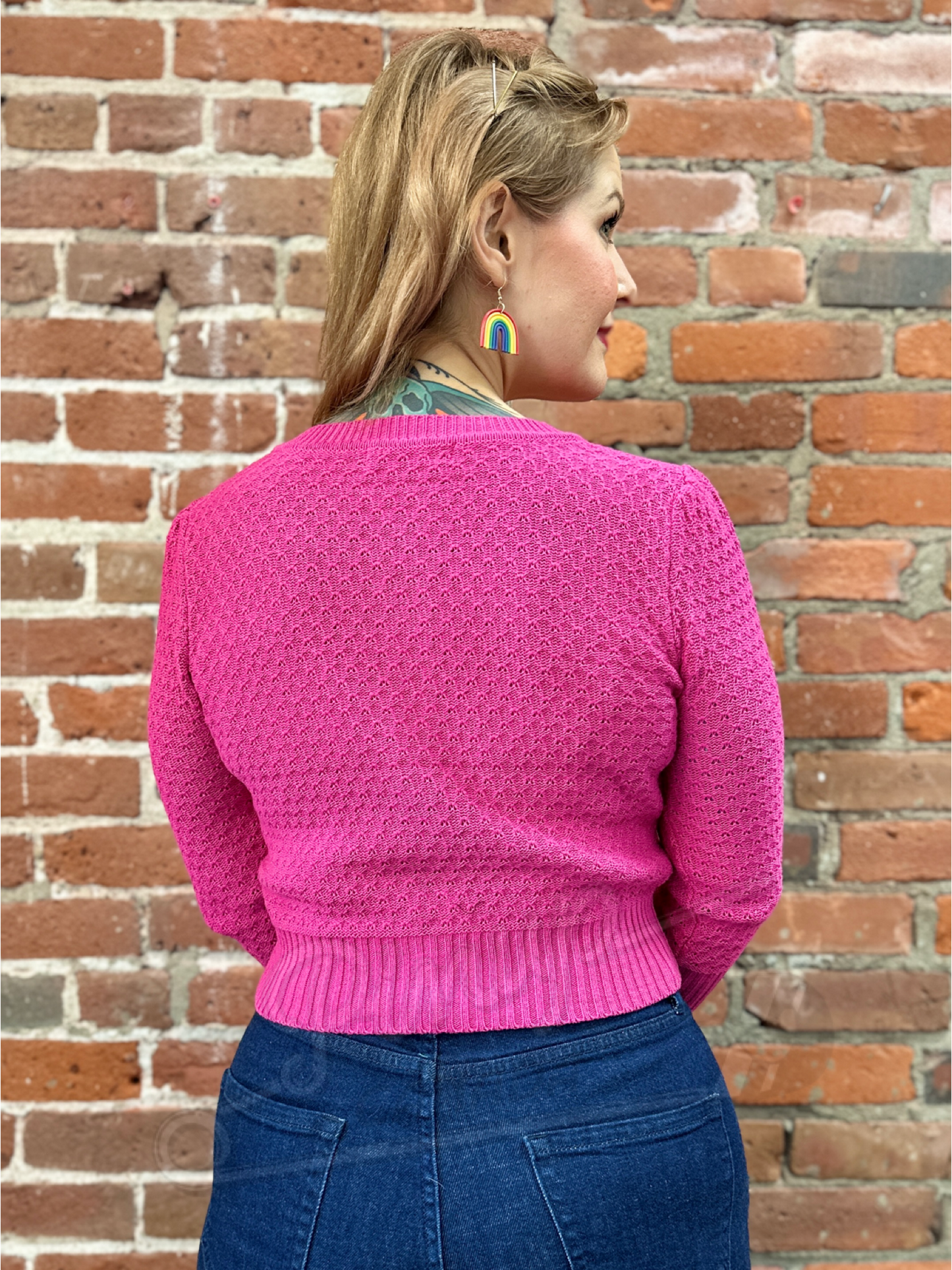 1950's Cozy Cardigan - Magenta