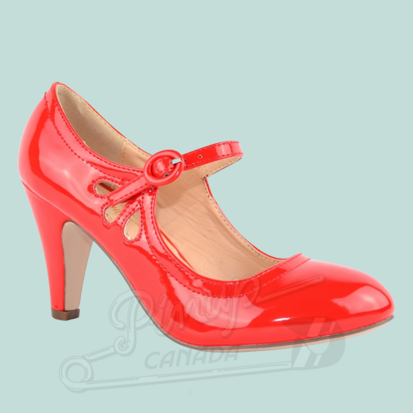 Red Patent Cut Out Mary Jane Pump