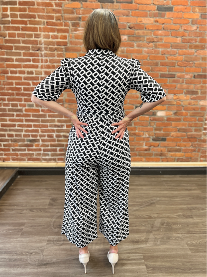 Retro Geometric Jumpsuit