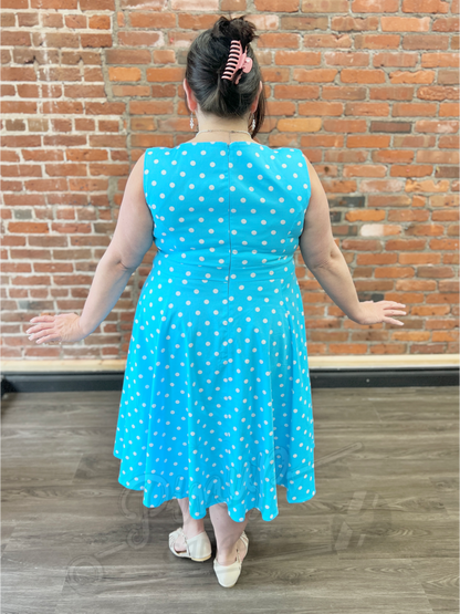 Sock Hop Polka Dot Swing Dress