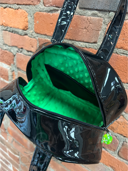 Green Leopard Bowler Purse