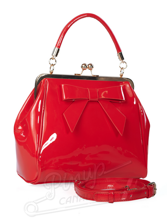 Red Patent Kiss Lock Purse