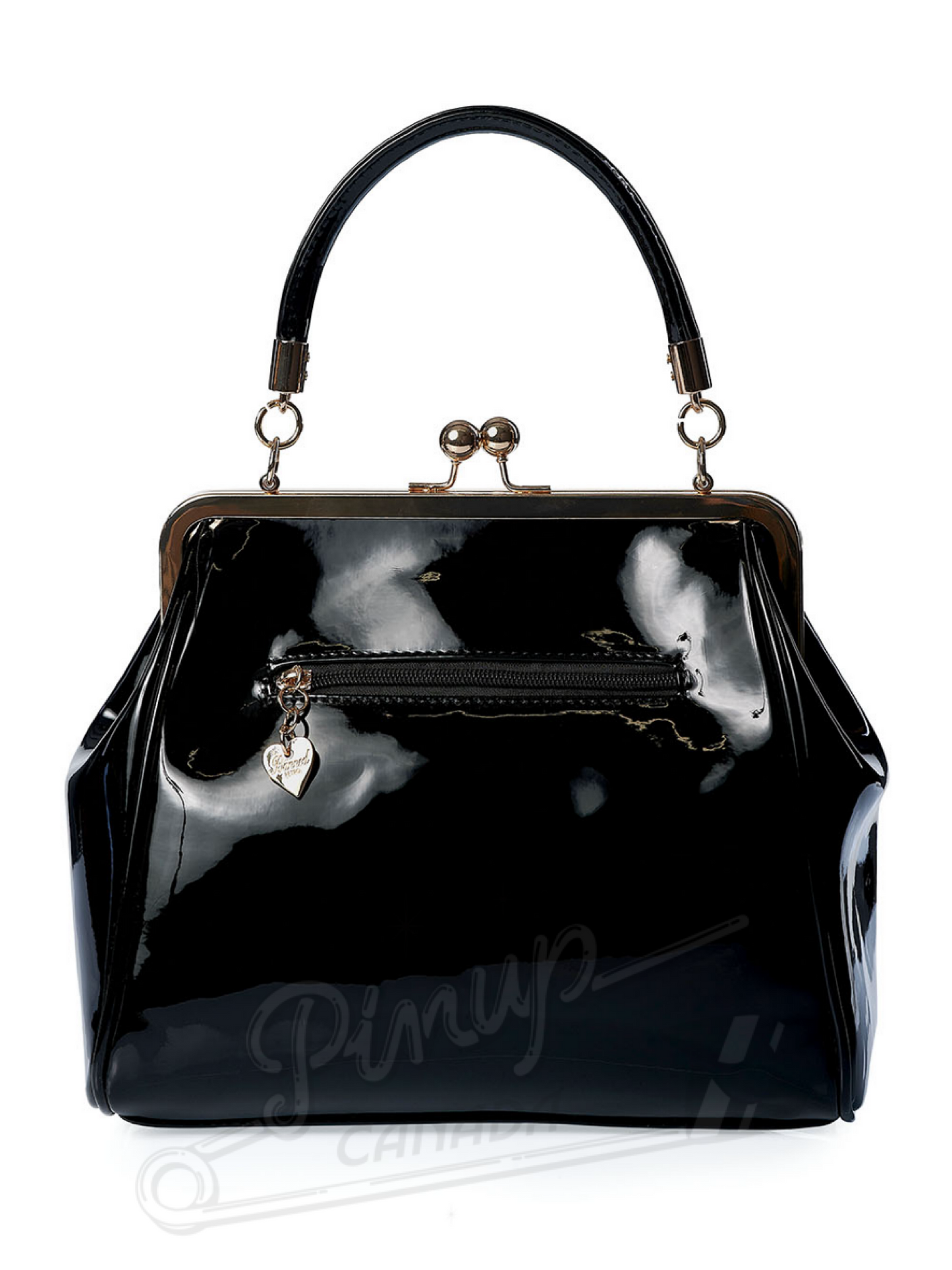 Black Patent Kiss Lock Purse