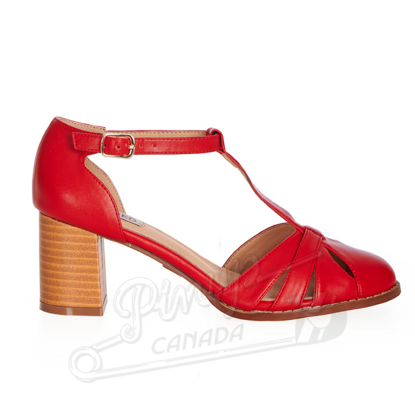 Retro Red Block Heel Sandal