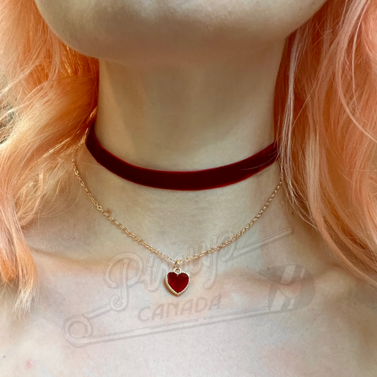 Velvet Heart Choker Necklace