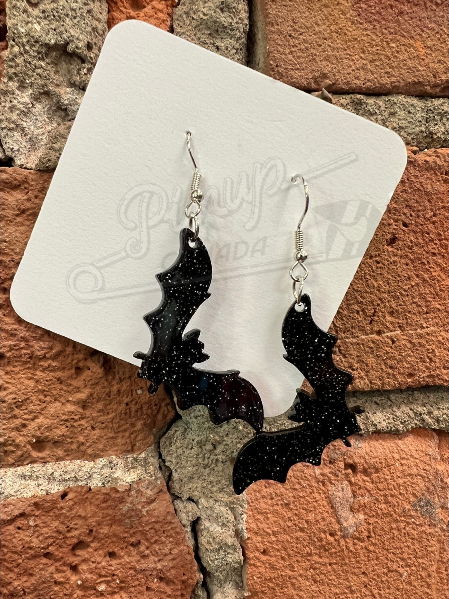 Sparkle Bat Dangle Earrings