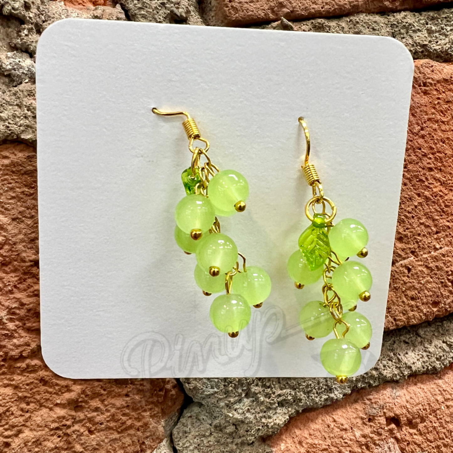 Green Grape Dangle Earrings