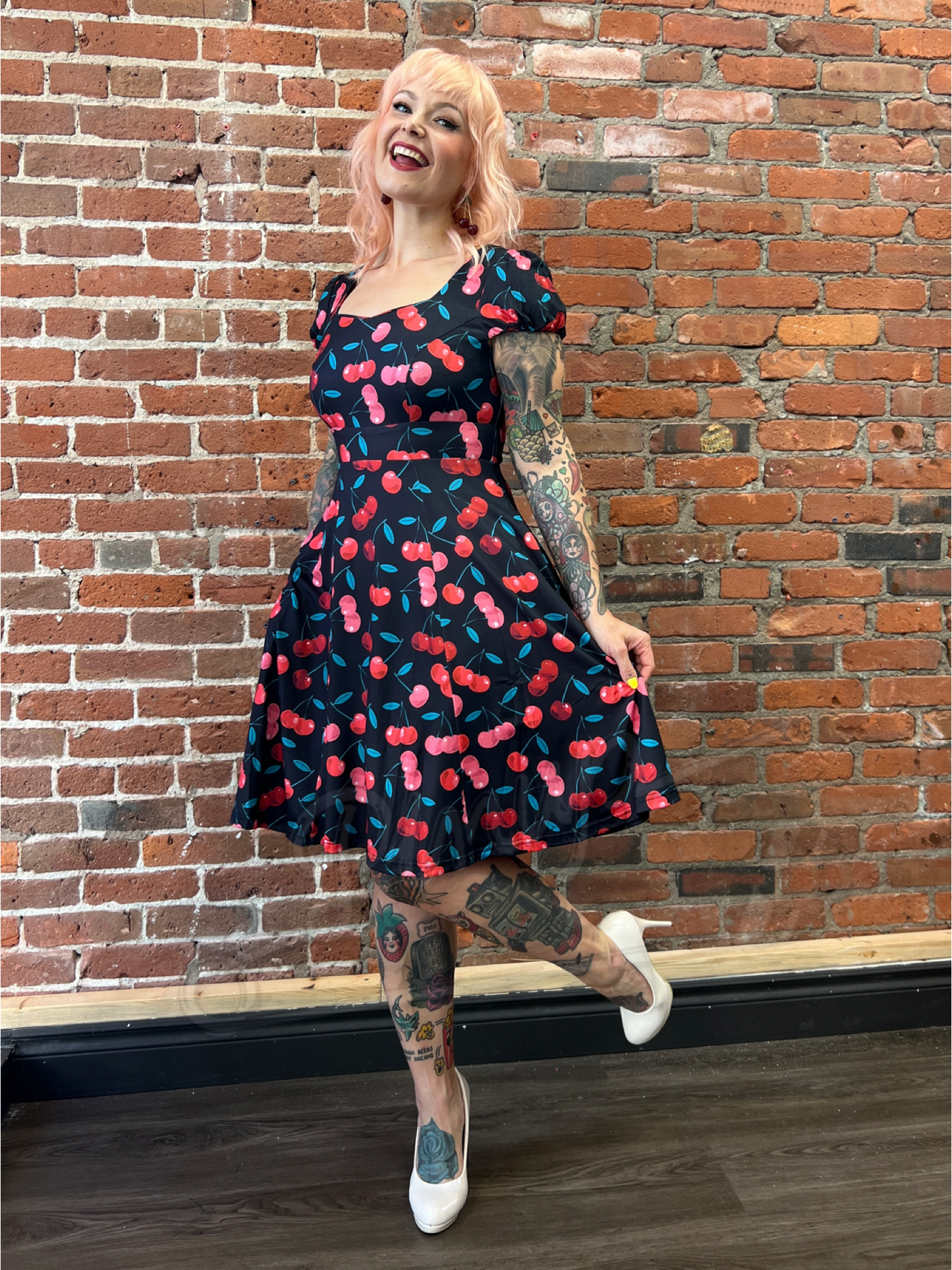 Classic Cherries Swing Dress