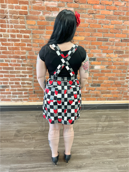 Strawberry Check Pinafore Mini