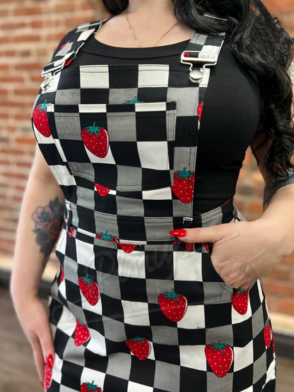 Strawberry Check Pinafore Mini