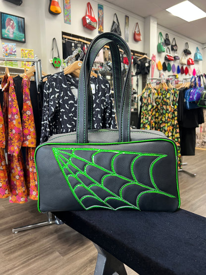 Green Cobweb Bowler Purse