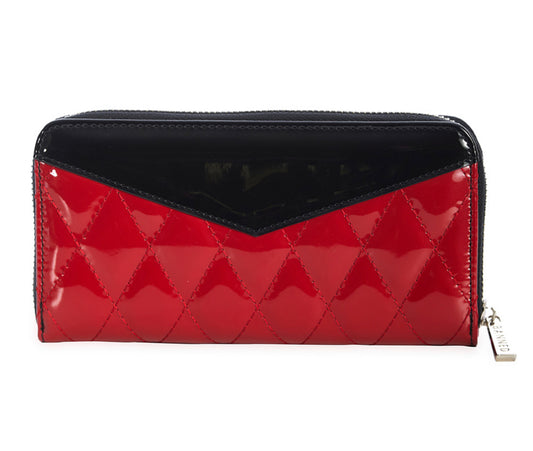 Red and Black Patent Wallet