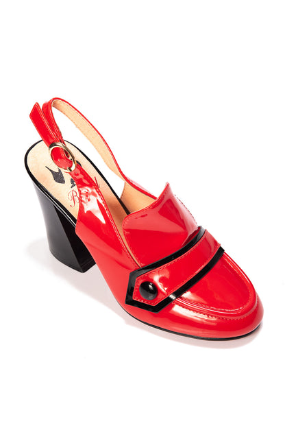 Red Patent Retro Sling Back