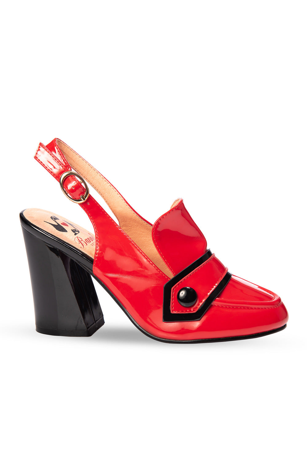 Red Patent Retro Sling Back