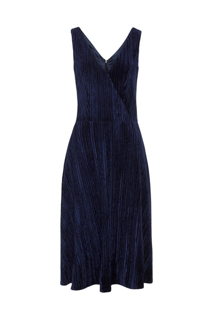 Sapphire Velvet Flared Dress