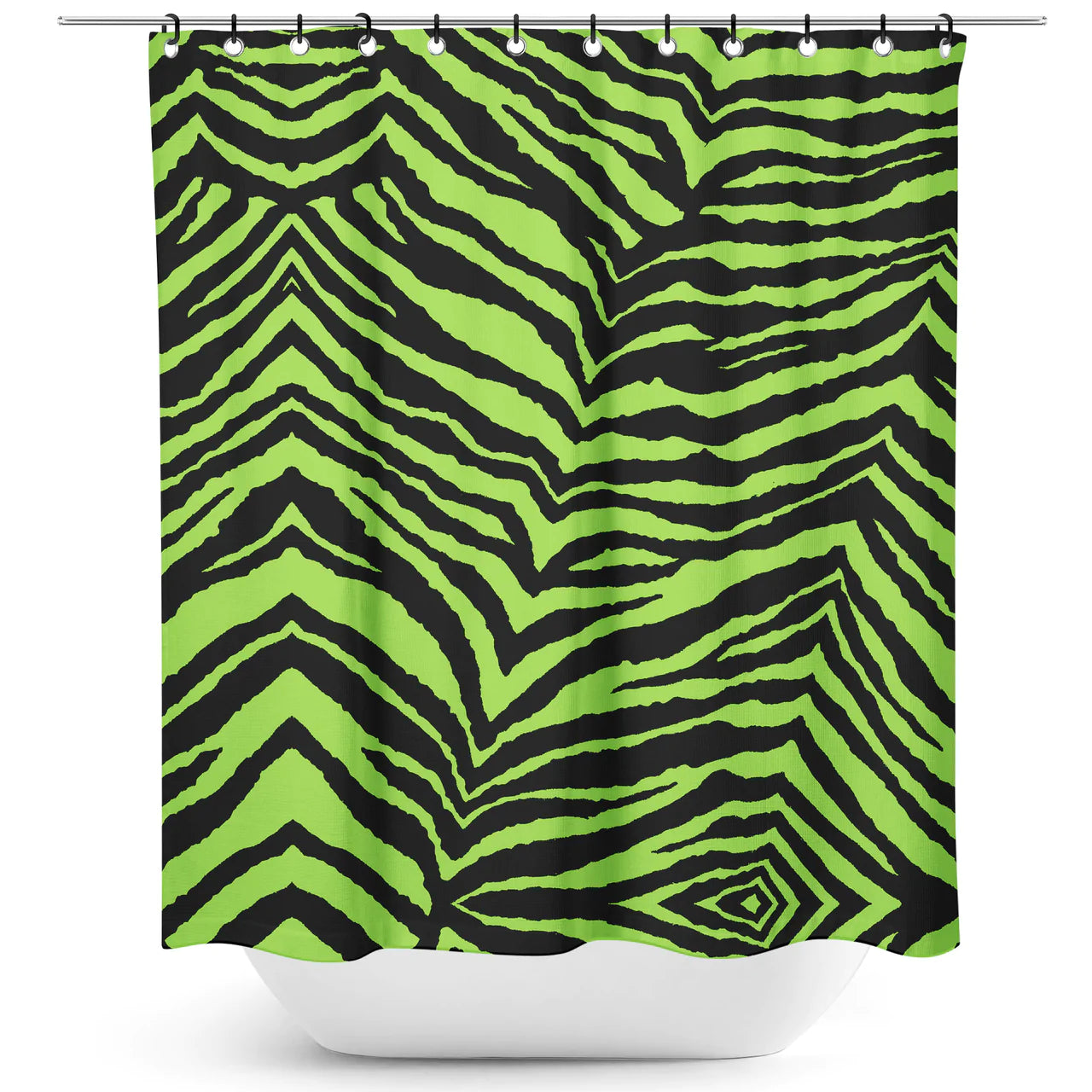 Shower Curtain - Slime Green Zebra