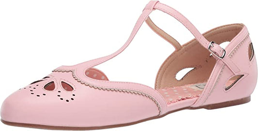 Pink T-Strap Flat