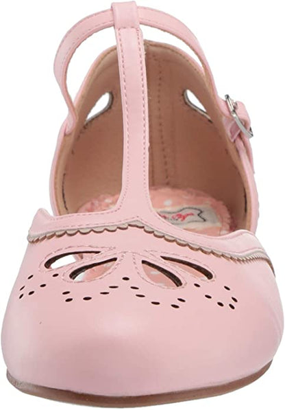 Pink T-Strap Flat