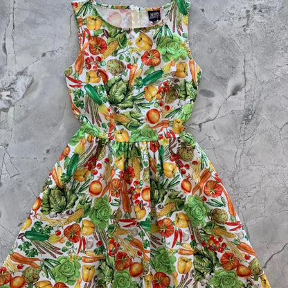 Veggie Delight Flared Dress